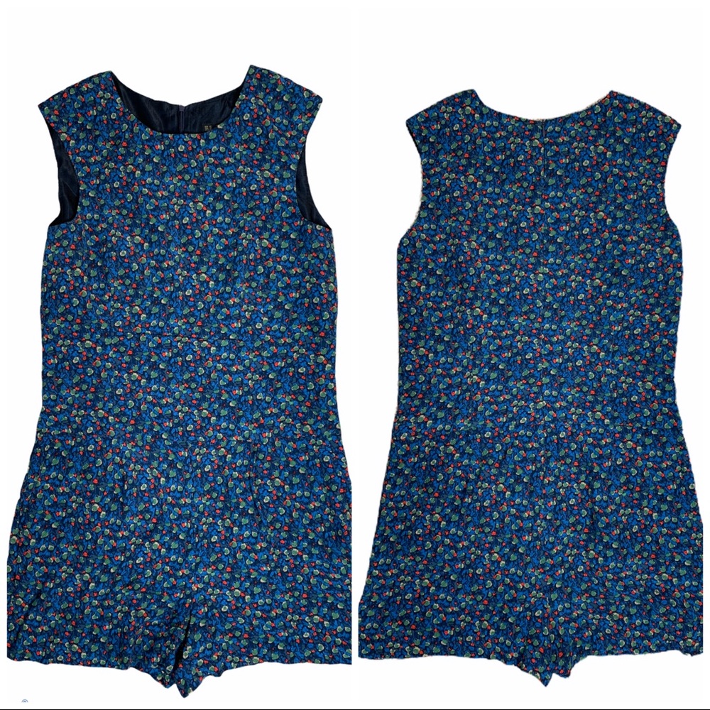 Zara Basic Medium Blue Multicolor Dots Sleeveless… - image 2